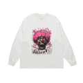 Vivgae American Street Retro Abstract Figure Pure Cotton Long Sleeve T-shirt Men's and Women's Fashion Brand Loose All-match Autumn and Winter Fashion