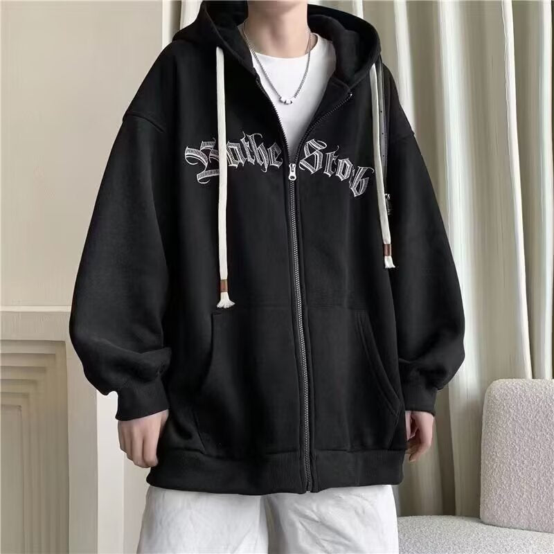 American Trendy Brand Jacket Men's Spring Autumn Summer 2025 New Sports Hooded Cardigan Sweatshirt Men's Clothing Jacket