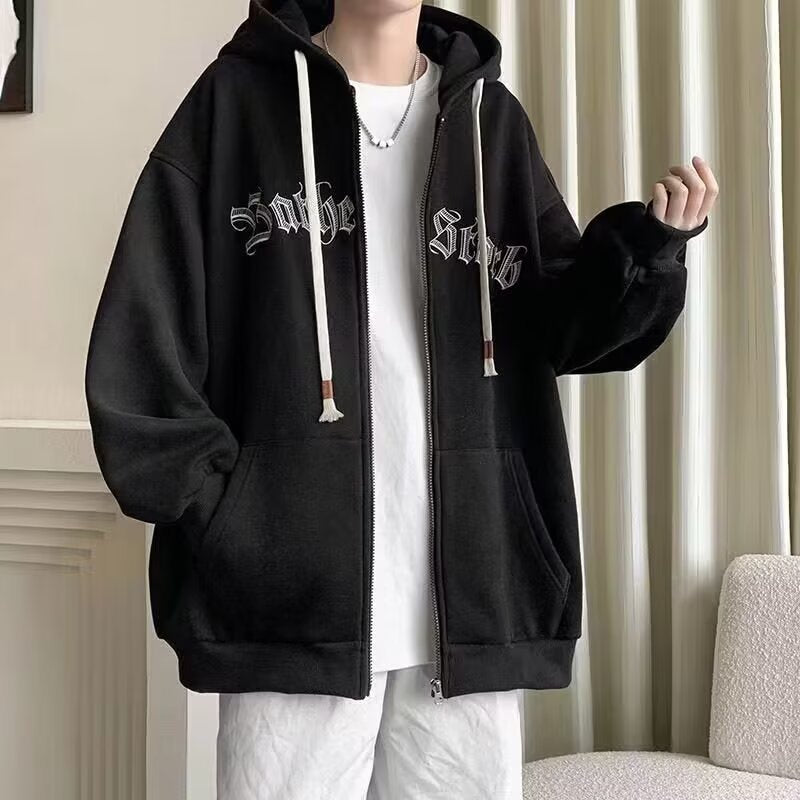 American Trendy Brand Jacket Men's Spring Autumn Summer 2025 New Sports Hooded Cardigan Sweatshirt Men's Clothing Jacket