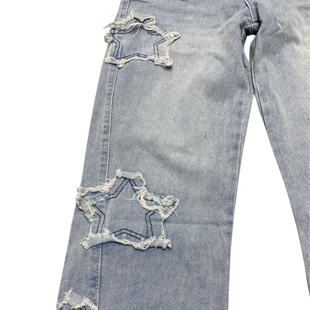 High Waisted Vintage Star Jeans For Women Chic Embroidered Straight Leg To Wide Leg Slim Fit Denim Pants спортивні штани жіночі
