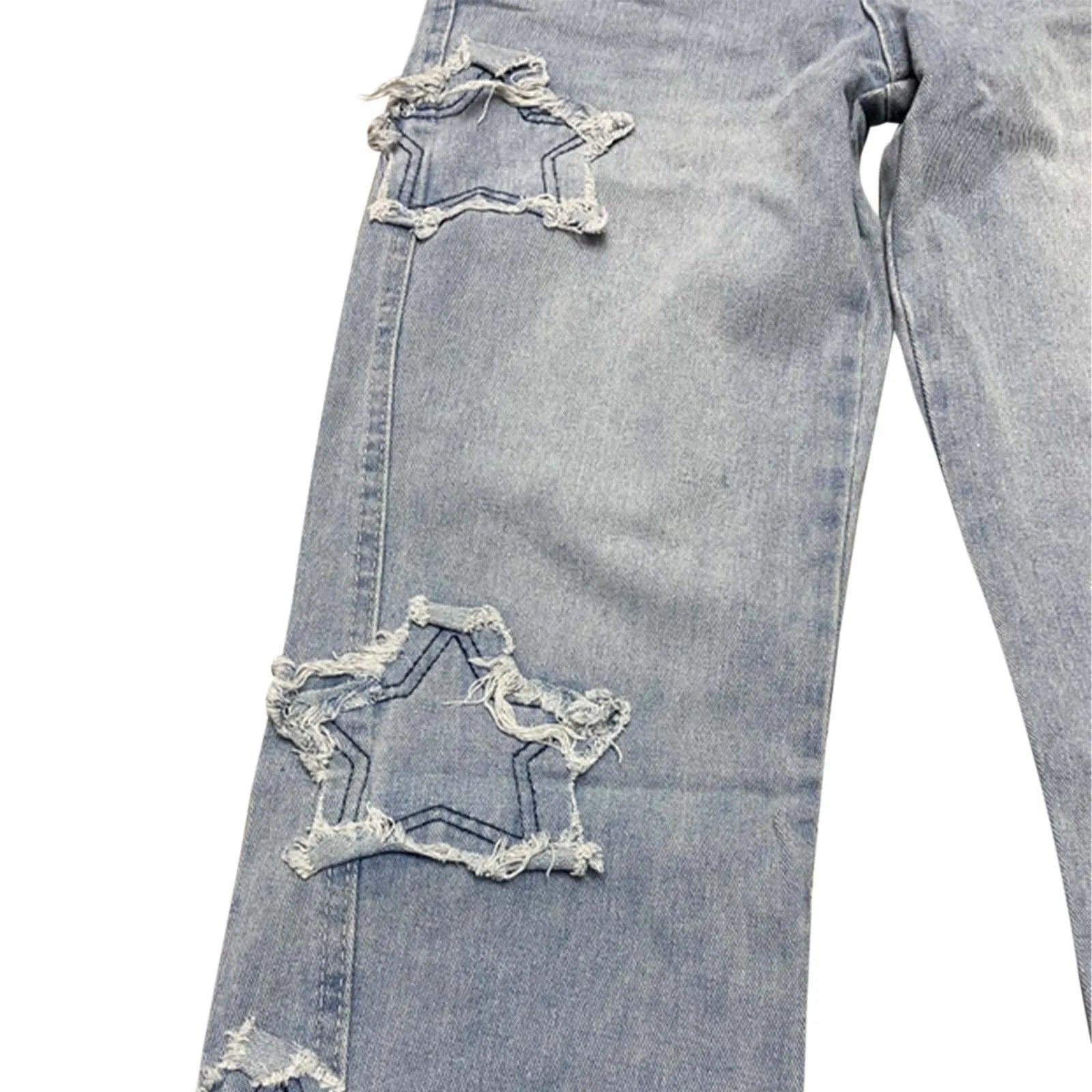 High Waisted Vintage Star Jeans For Women Chic Embroidered Straight Leg To Wide Leg Slim Fit Denim Pants спортивні штани жіночі