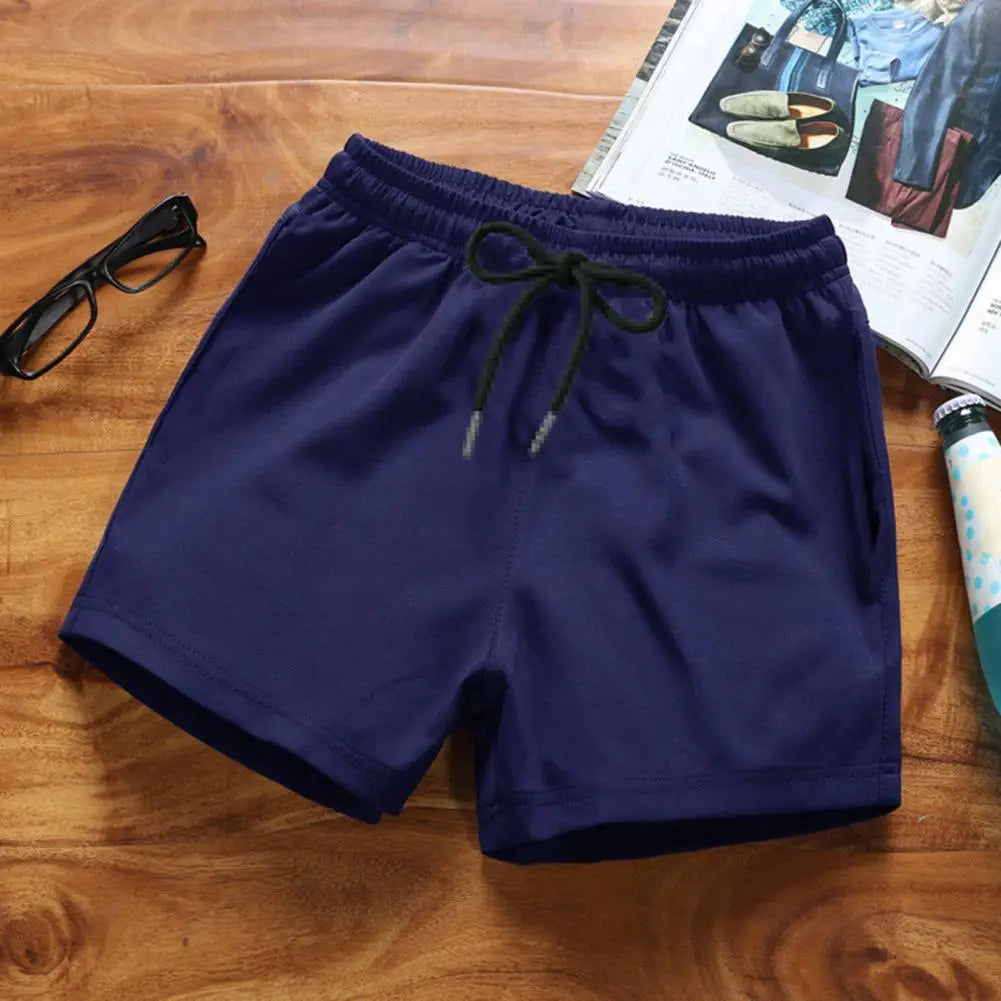 2024 Men Running Shorts Elastic Waist Drawstring Gym Short Pants Solid Color Wide Leg Outdoor Shorts Sports Shorts Beach Pants