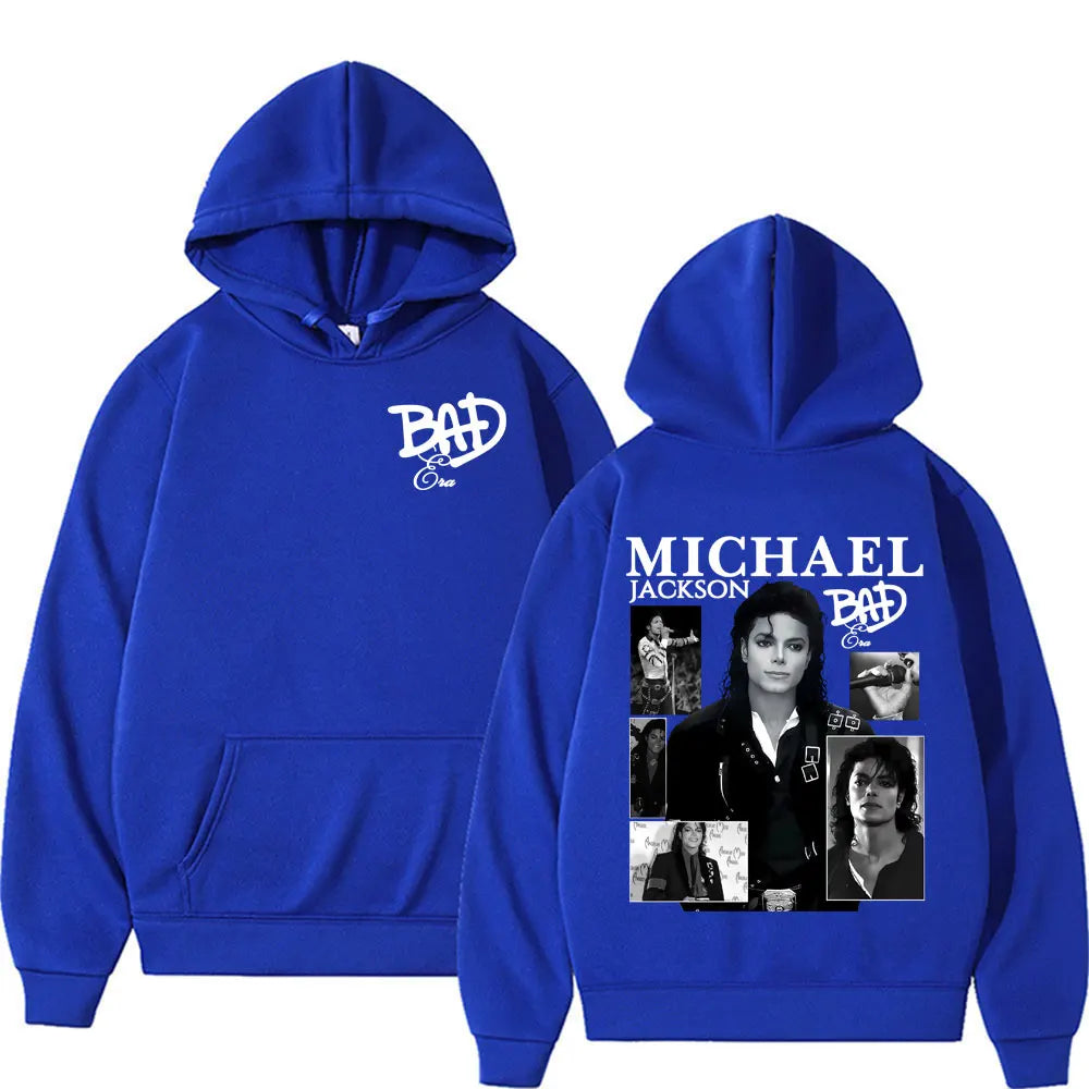 King of Pop Michael Jackson Bad Era Album Hooded Men Women Harajuku Hip Hop Streetwear Sweatshirt Fleece Casual Oversized Hoodie