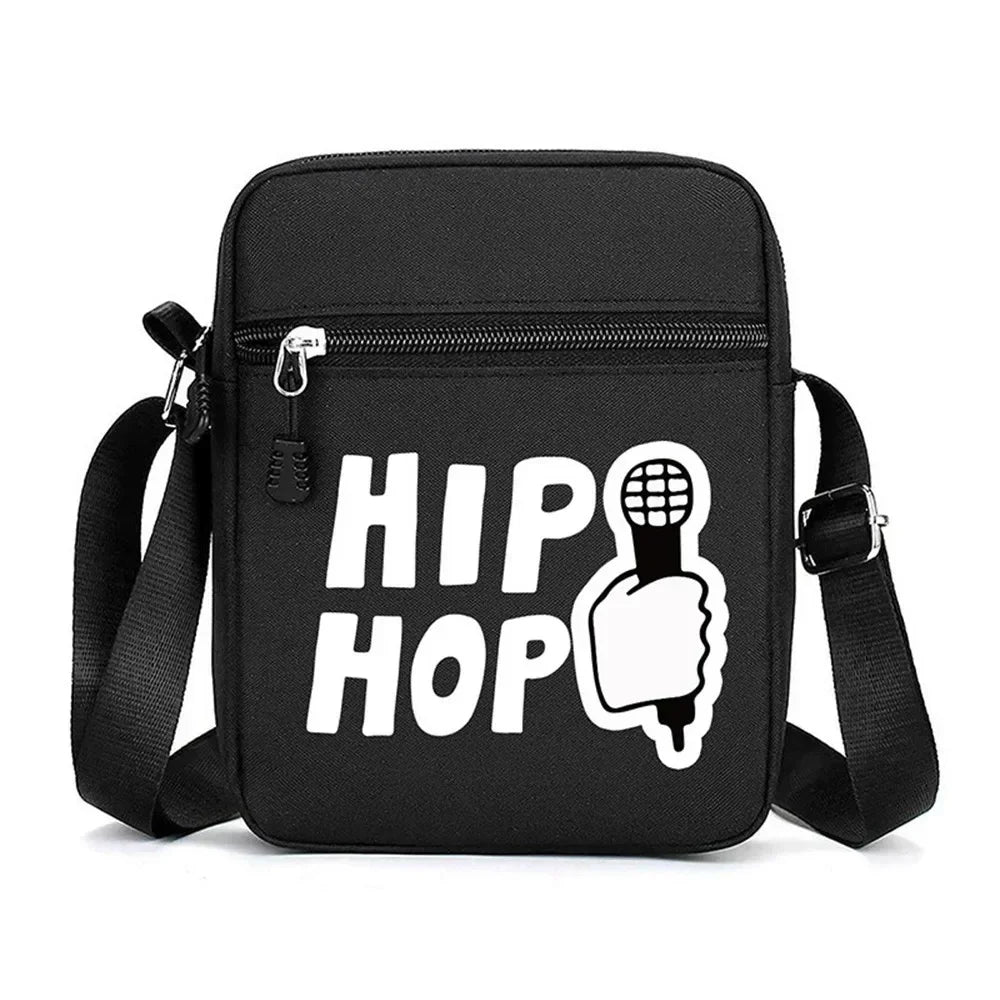 Simple Oxford Cloth Shoulder Bag Cartoon Adjustable Mobile Phone Bag Multiple Compartments Crossbody Bag for Men