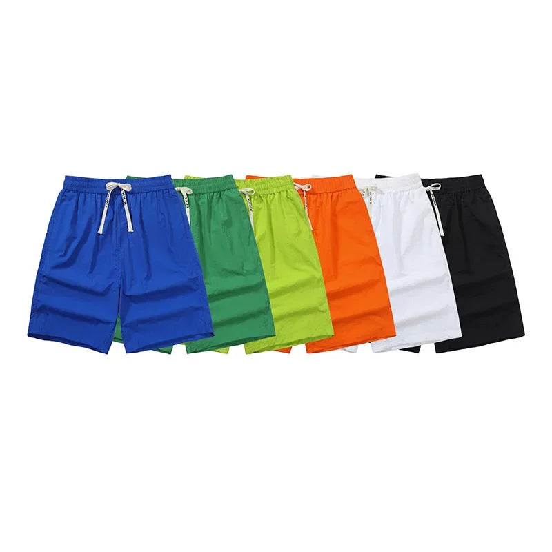 Ice Sensation Quick Dry Breathable Loose Men's Shorts Summer Thin Five-Point Drawstring Pure Color Sporty Casual Shorts