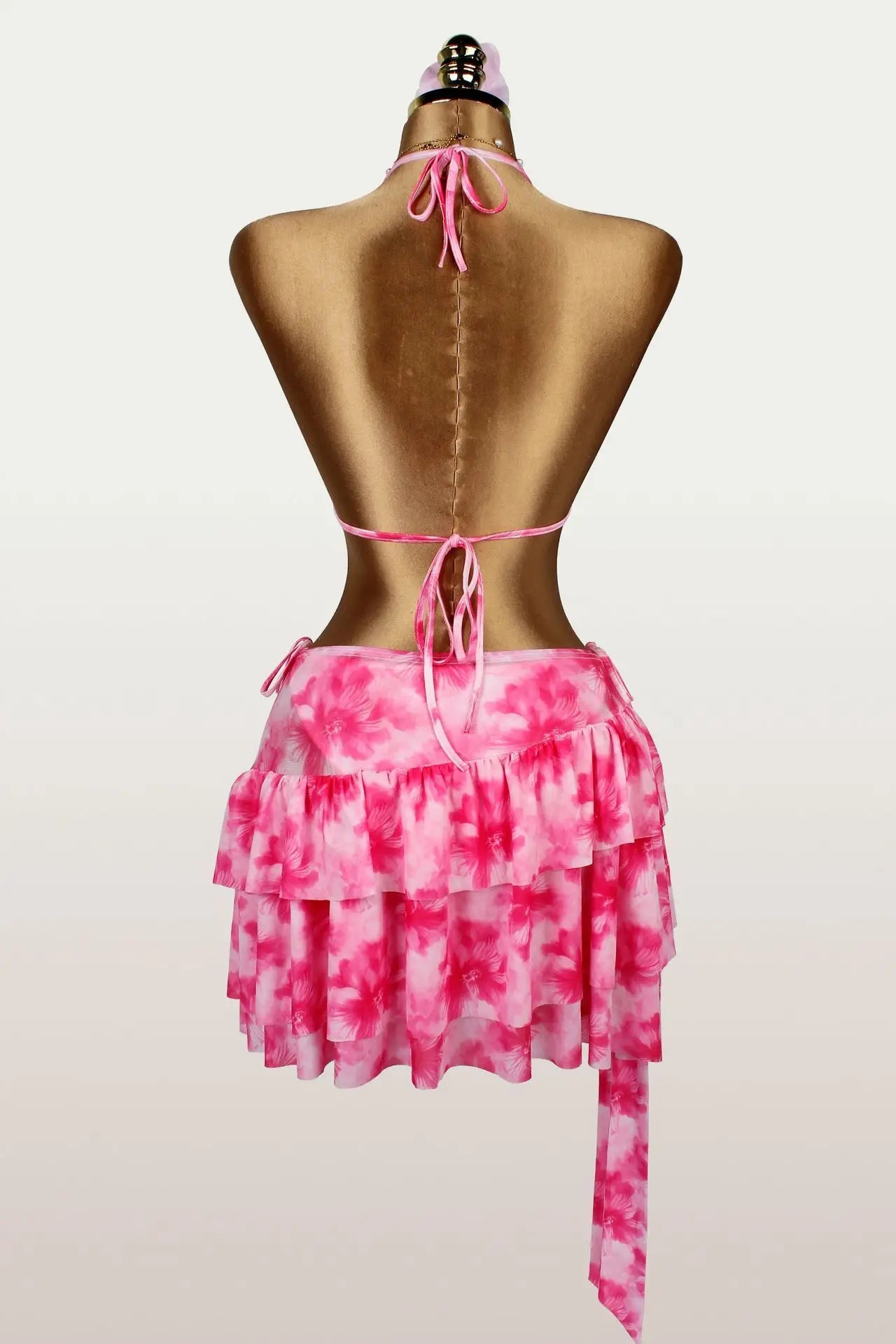 New Color-blocking Slim-fit Sexy Casual Hot Vacation Swimsuit With Straps, Three-piece Bikini Set