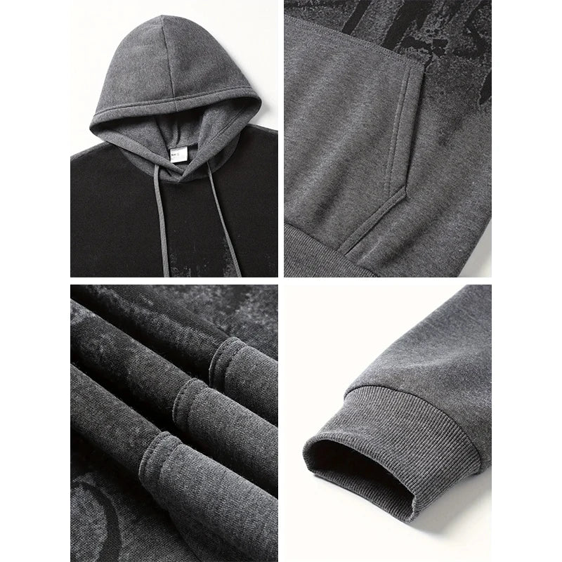 Chinese Dragon Tracksuit Hooded Sweatshirt Sweatpants City Vibe Hoodie 2 Piece Set Autumn Winter Men's Daily Casual Sport Outfit