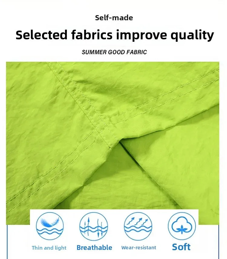 Ice Sensation Quick Dry Breathable Loose Men's Shorts Summer Thin Five-Point Drawstring Pure Color Sporty Casual Shorts