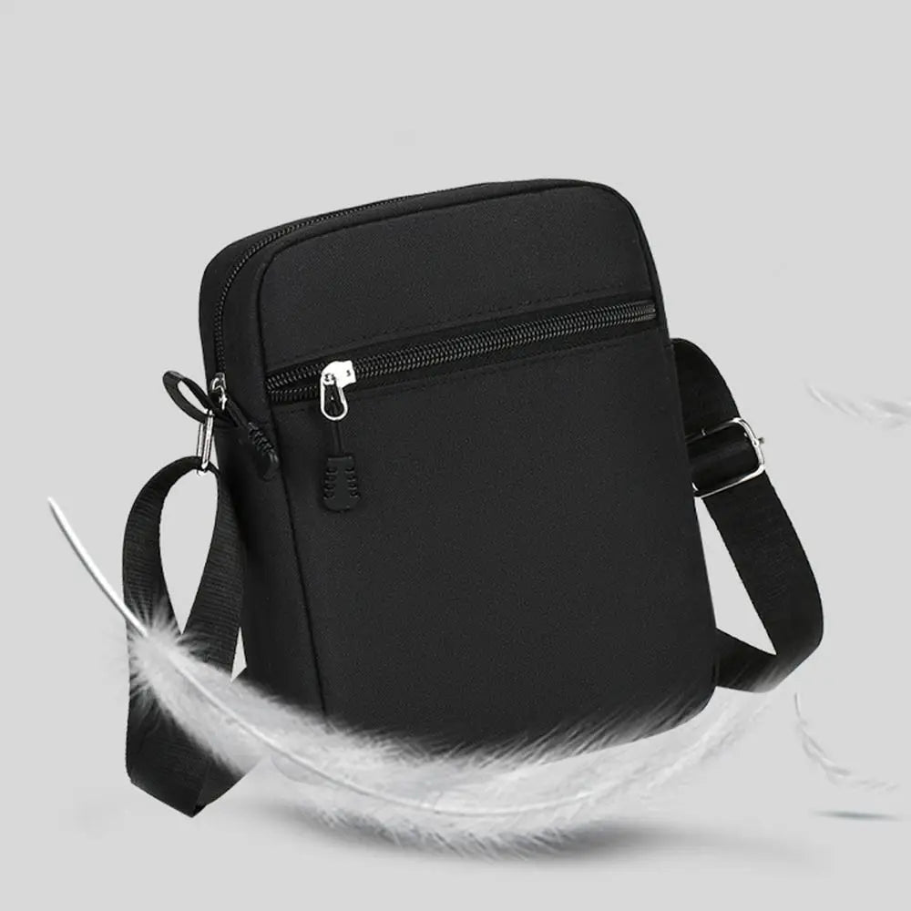 Simple Oxford Cloth Shoulder Bag Cartoon Adjustable Mobile Phone Bag Multiple Compartments Crossbody Bag for Men