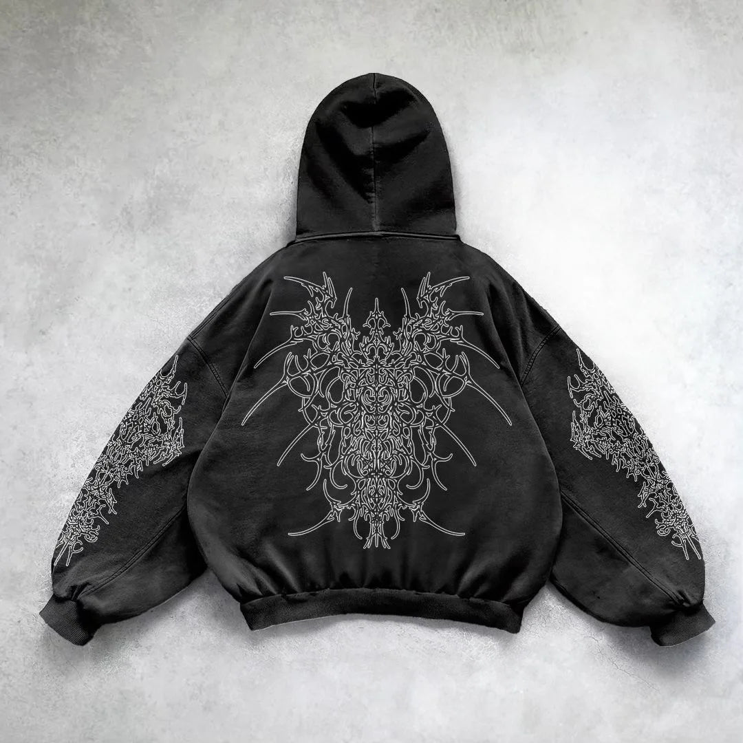Y2K American Cloths Autumn New Mens 3D Graphic Printed Men Oversized Hoodie Fashion Streetwear Black Gothic Punk Hoodies For Man