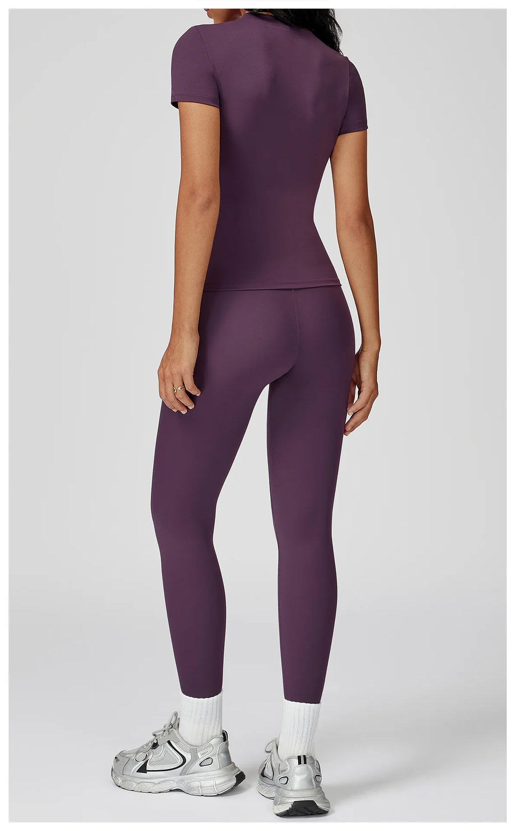 Women  Yoga Set 2PCS Workout Set Sportswear Gym Clothing Fitness Long Sleeve High Waist Leggings Cycling Shorts Sports Suits