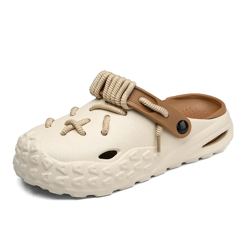 Couples Matching Breathable Outdoor Sandals Men Women Size Large Summer Slip-On Clog Shoes Anti-Slip Beach Flip Flops
