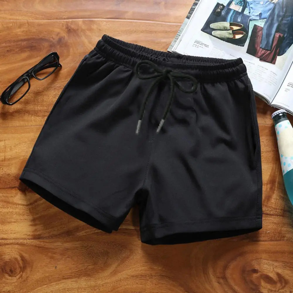 2024 Men Running Shorts Elastic Waist Drawstring Gym Short Pants Solid Color Wide Leg Outdoor Shorts Sports Shorts Beach Pants