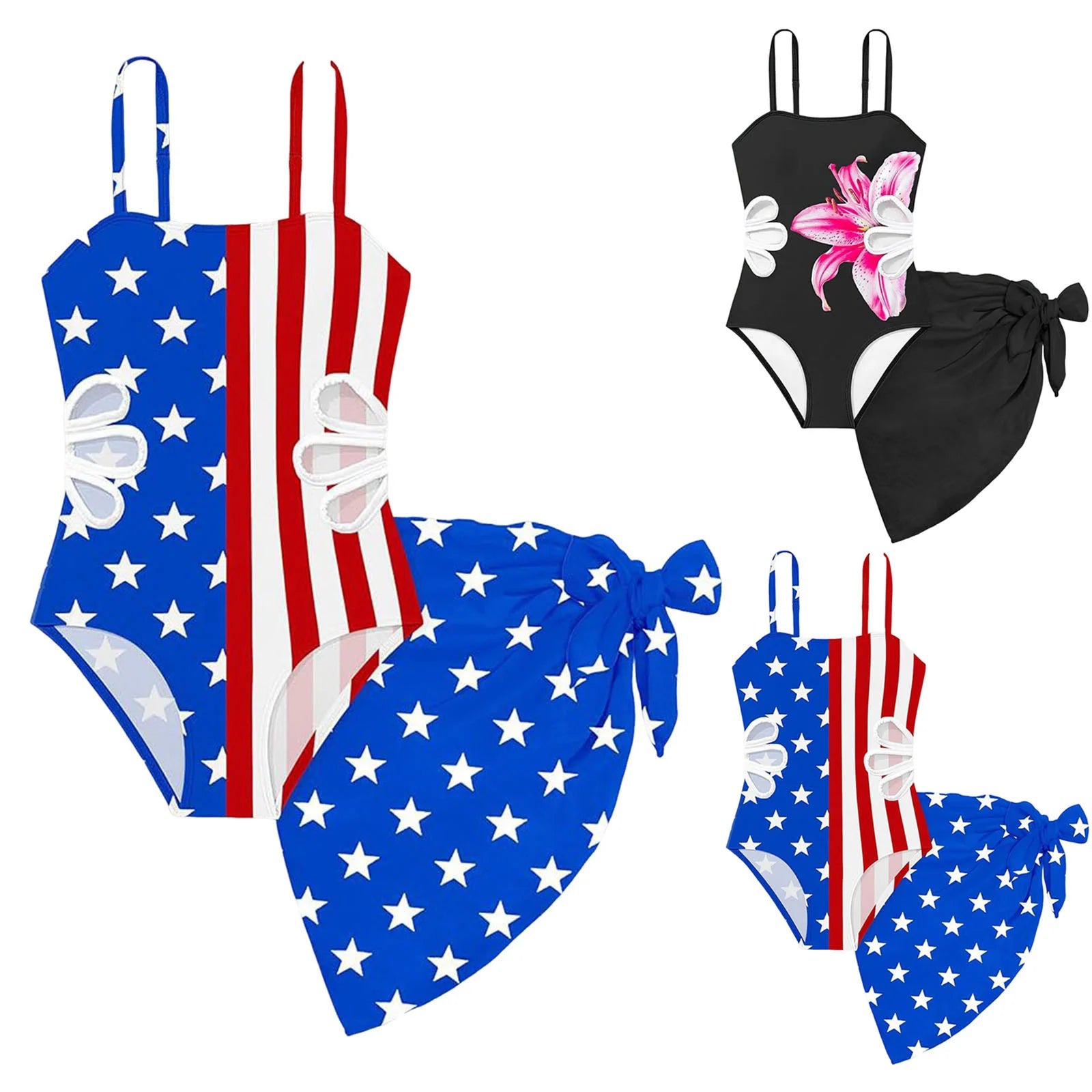 Girls One-Piece Swimsuit With Solid Cover Up Skirt Summer Cut Out Bathing Suit Girls Swimwear Swimsuits For Girl 8 10 12 14 16 Y