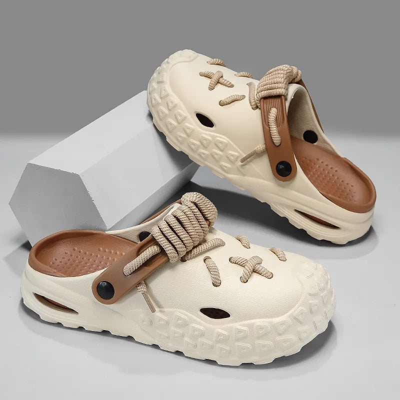 Couples Matching Breathable Outdoor Sandals Men Women Size Large Summer Slip-On Clog Shoes Anti-Slip Beach Flip Flops