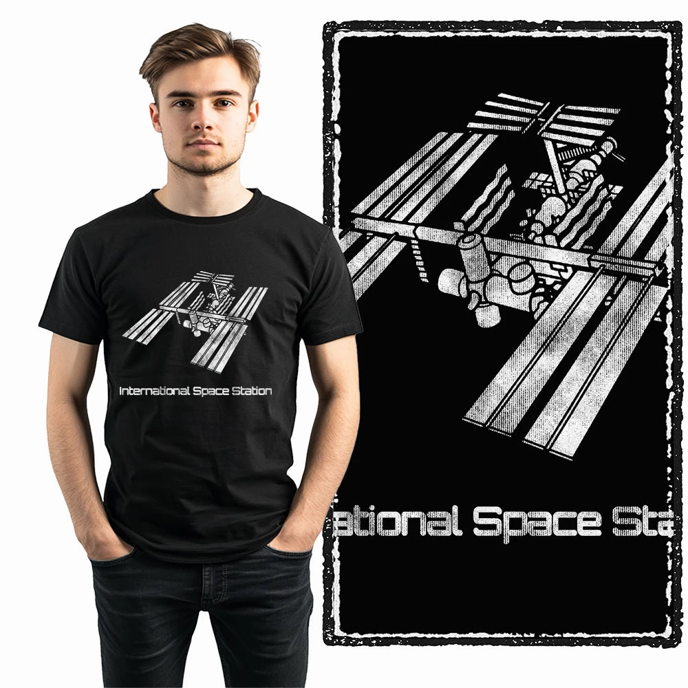 Coolmind SA 100% Cotton astronaut Graphic T shirt fo men Cool Moon print Big Size men tshirt BLACK men's novelty tee shirt