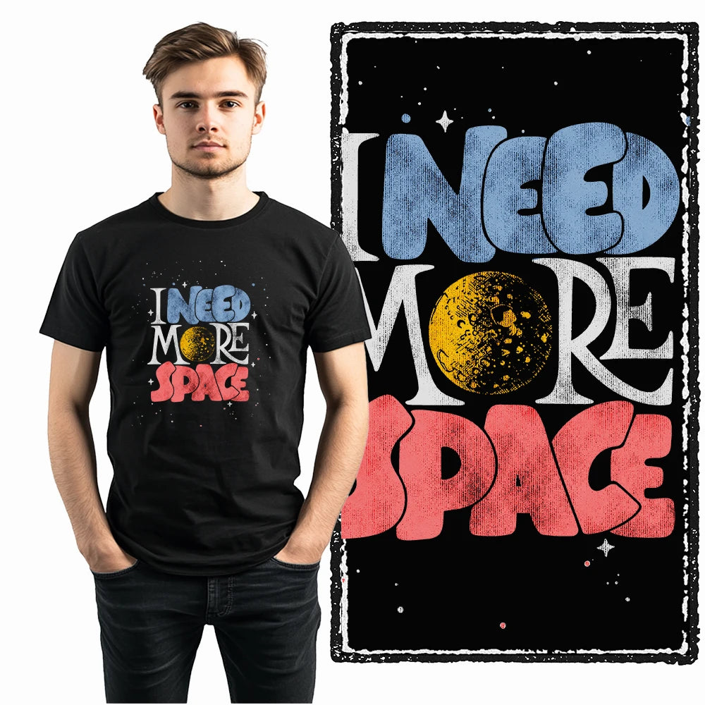 Coolmind SA 100% Cotton astronaut Graphic T shirt fo men Cool Moon print Big Size men tshirt BLACK men's novelty tee shirt