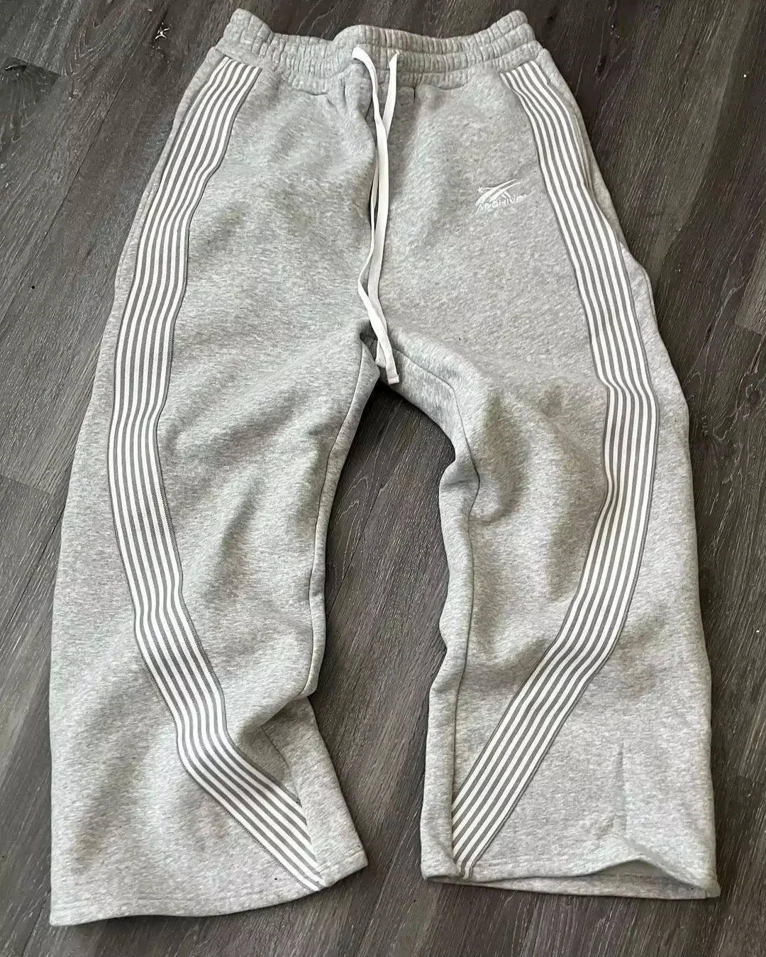 Y2k Embroidered Gray Casual Pants Striped Functional Tactical Functional Baggy Men's Women Premium Jogging Drawstring Sweatpants