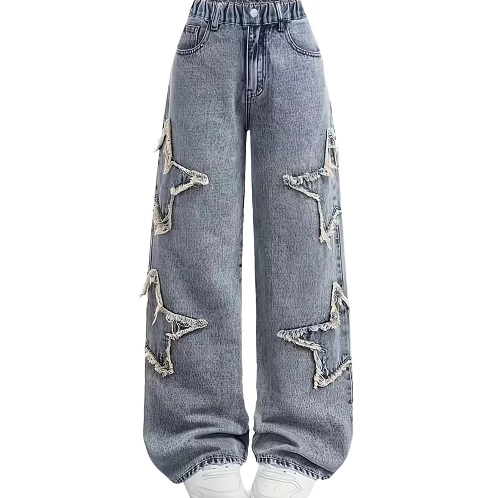 Girls' jeans in spring and autumn, casual fashion, girls' pants, stylish and versatile, children's pants