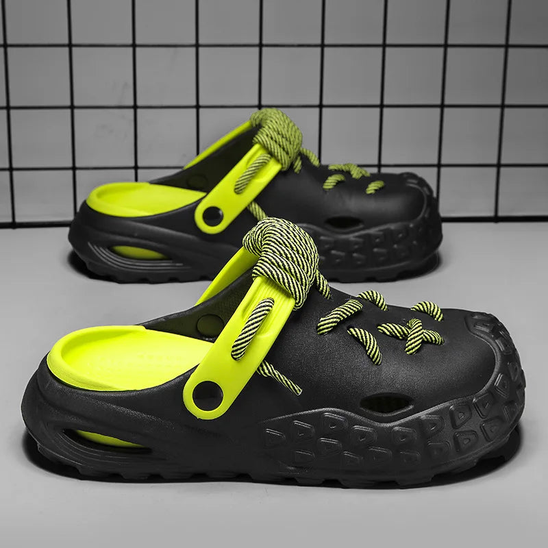 Couples Matching Breathable Outdoor Sandals Men Women Size Large Summer Slip-On Clog Shoes Anti-Slip Beach Flip Flops