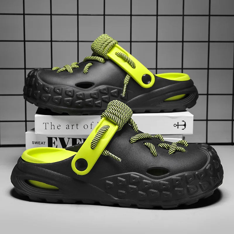 Couples Matching Breathable Outdoor Sandals Men Women Size Large Summer Slip-On Clog Shoes Anti-Slip Beach Flip Flops