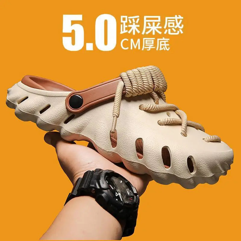 Summer 2026 Large Size Cross-Border Hole Hole Garden Shoes Outdoor Indoor Roman Style Men's Sandals Comfortable Wearing Feeling