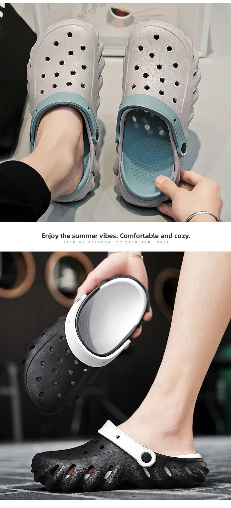 Summer 2026 Large Size Cross-Border Hole Hole Garden Shoes Outdoor Indoor Roman Style Men's Sandals Comfortable Wearing Feeling