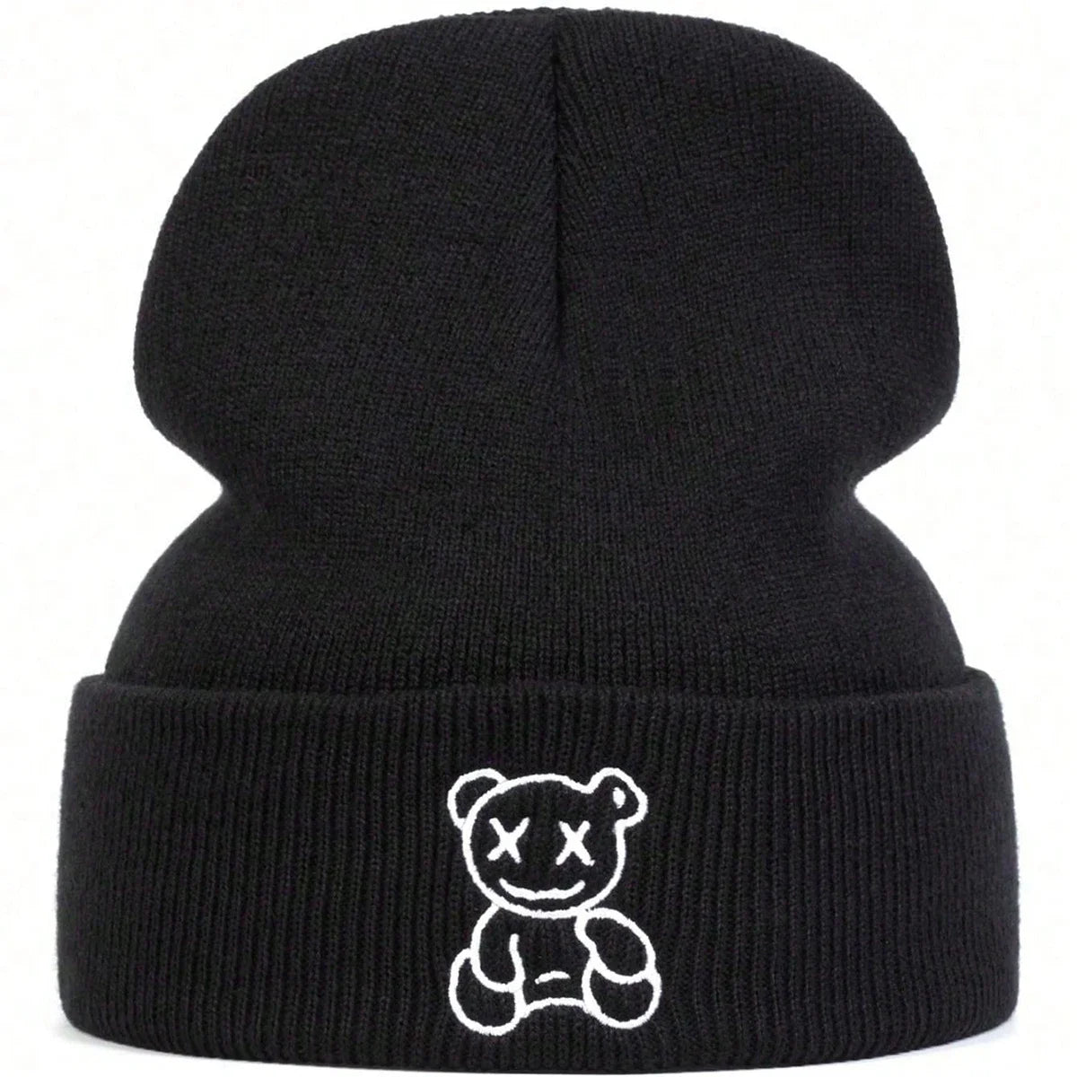 Unisex Little Bear Embroidery Beanies Autumn Winter Warm Knitted Hats Hip Hop Cap Beanie Hat Caps For Women Men
