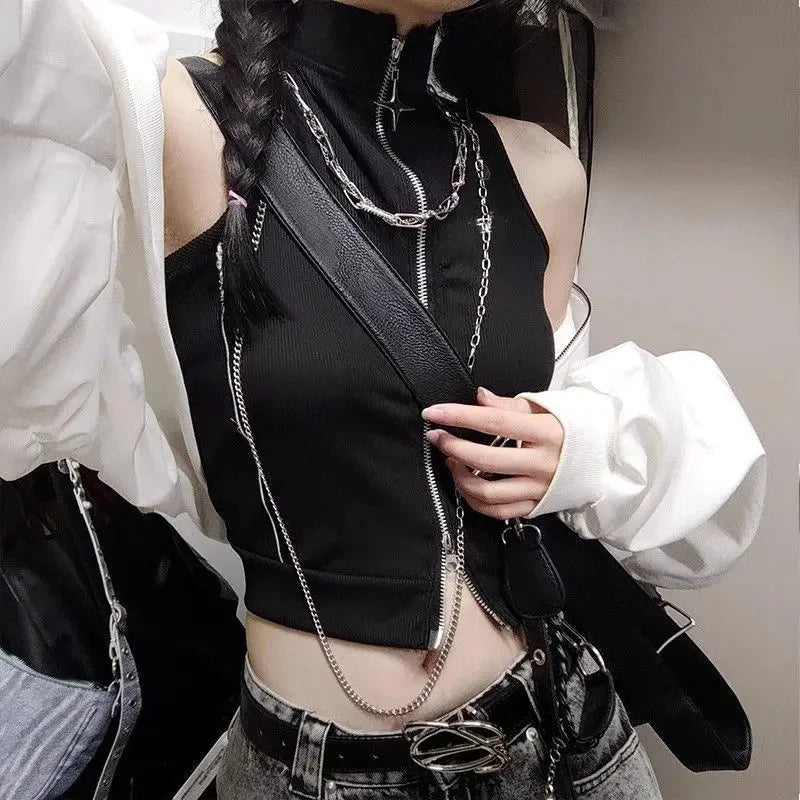 Harajuku Retro Coat Costume Spring Autumn Punk Gothic Jacket Sexy Rock Vest Suit Top Uniform Carnival Clothes Outfit Props