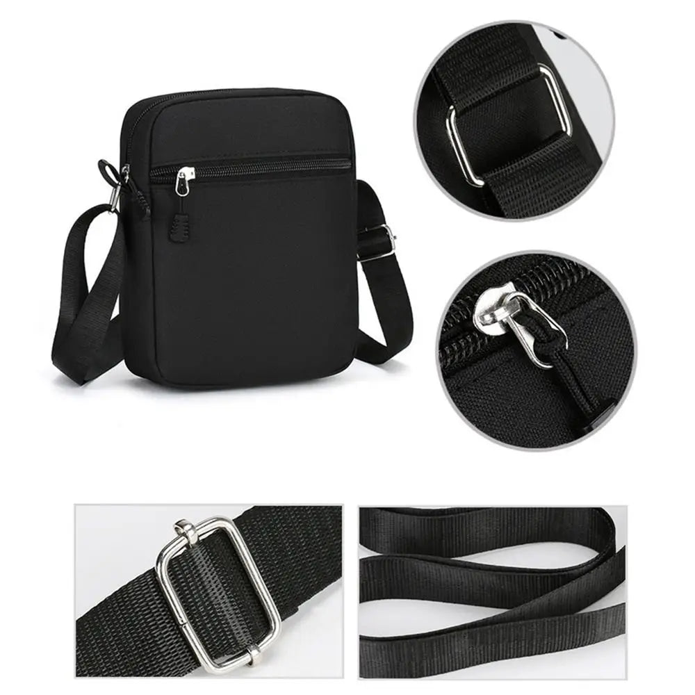 Simple Oxford Cloth Shoulder Bag Cartoon Adjustable Mobile Phone Bag Multiple Compartments Crossbody Bag for Men