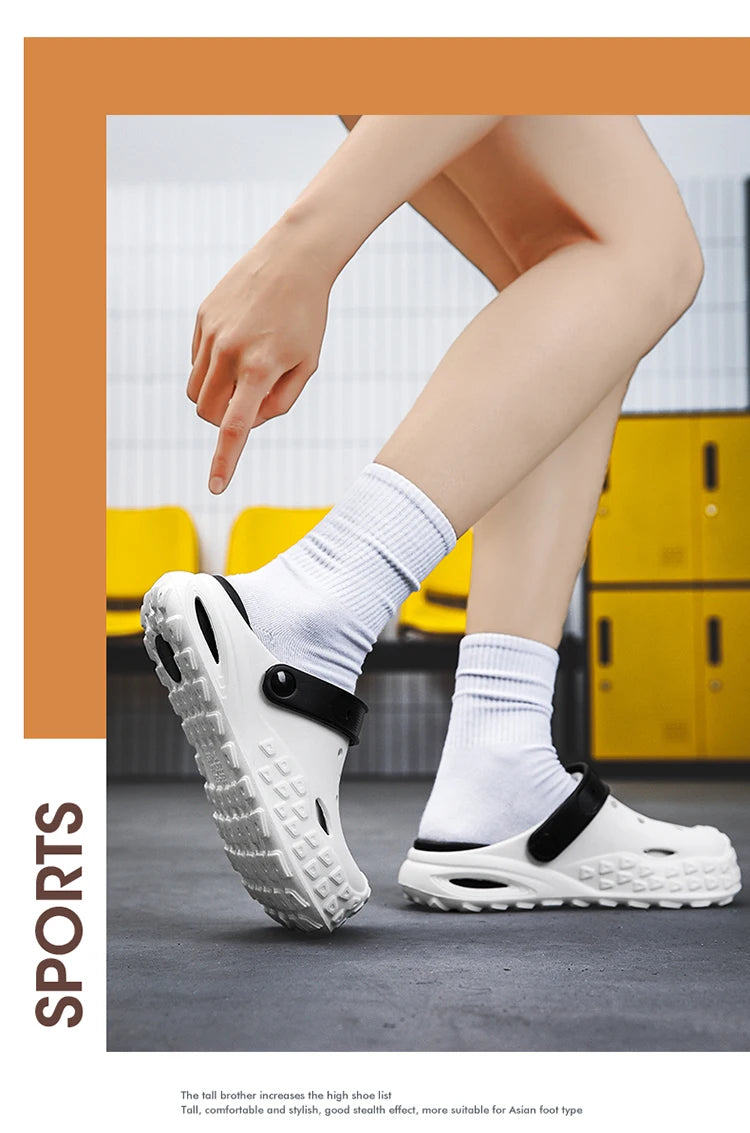 Flowllorss Men's Summer Outdoor Driving Sports Sandals Thick Bottom Anti-Slip Slip-On Beach Shoes Comfortable Wear Hole Shoes
