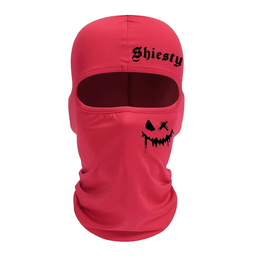 1pc/2/pc/3pcs Windproof and Sun Protection Joyful Print Cycling Mask Baraklava Hat Letter - Men's and Women's Outdoor