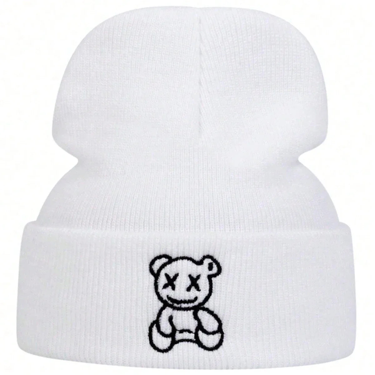 Unisex Little Bear Embroidery Beanies Autumn Winter Warm Knitted Hats Hip Hop Cap Beanie Hat Caps For Women Men