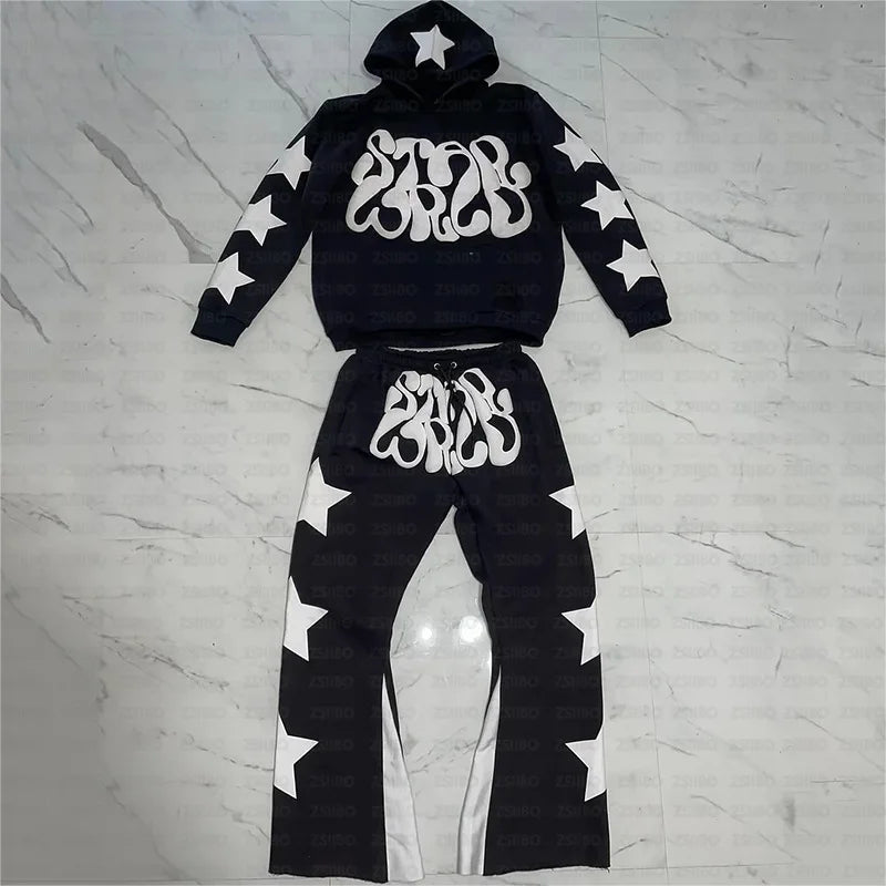 2024 Fashion Star Letter Printed Long sleeved Hooded Sweatshirt Y2K Hoodie Women Clothing Coat Top Jacket Pullover Sweatpant