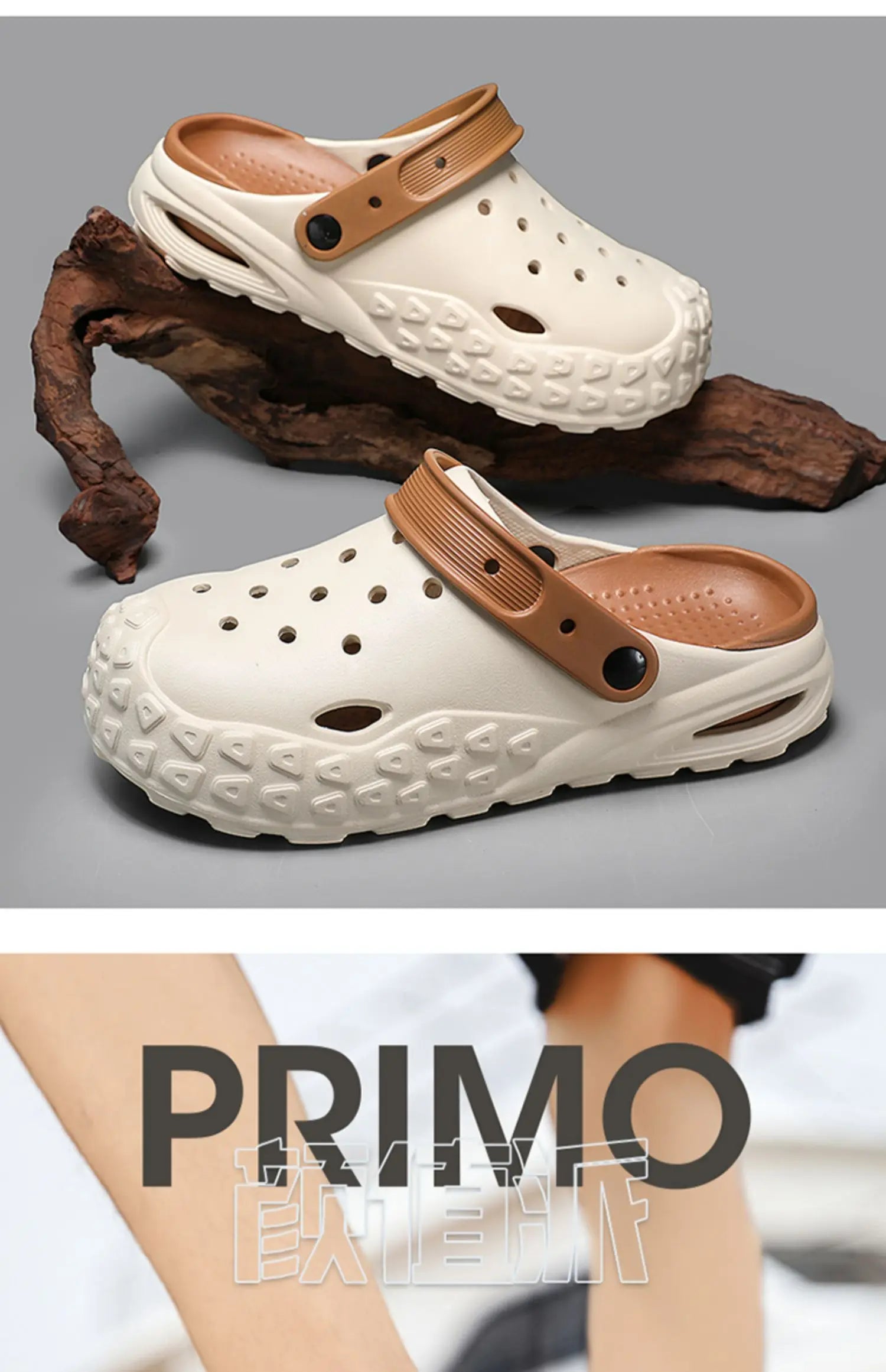 Flowllorss Men's Summer Outdoor Driving Sports Sandals Thick Bottom Anti-Slip Slip-On Beach Shoes Comfortable Wear Hole Shoes