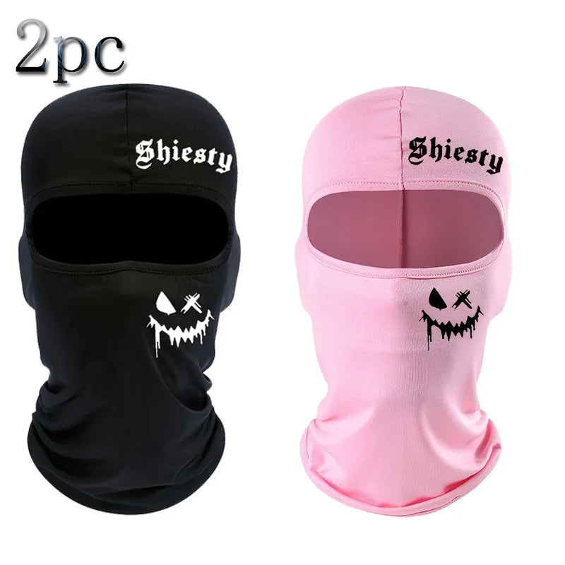 1pc/2/pc/3pcs Windproof and Sun Protection Joyful Print Cycling Mask Baraklava Hat Letter - Men's and Women's Outdoor