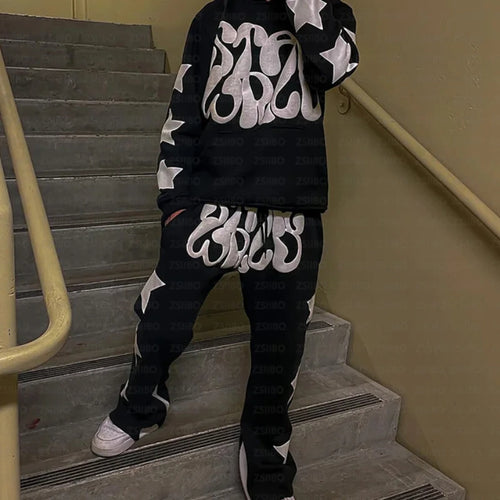2024 Fashion Star Letter Printed Long sleeved Hooded Sweatshirt Y2K Hoodie Women Clothing Coat Top Jacket Pullover Sweatpant