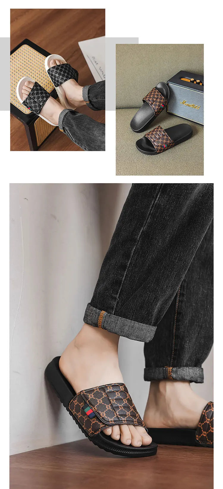 Summer beach slippers men's fashion comfortable EVA breathable sandals home indoor and outdoor sandals plus size slippers 46 47