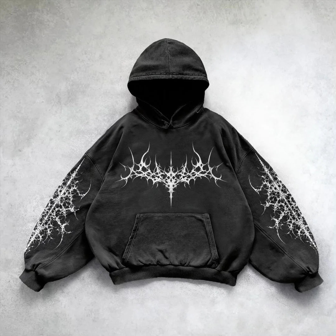Y2K American Cloths Autumn New Mens 3D Graphic Printed Men Oversized Hoodie Fashion Streetwear Black Gothic Punk Hoodies For Man