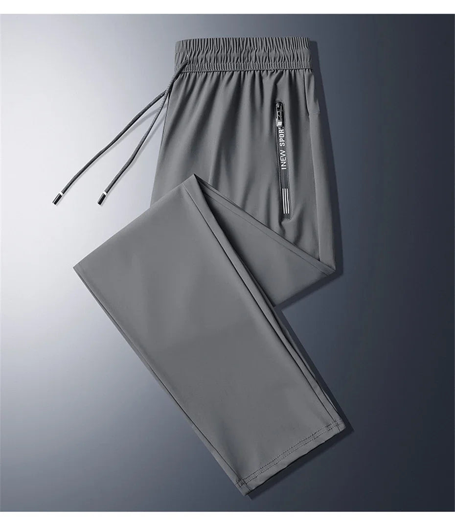 2024 Summer Cool Pants Men 8XL Plus Szie Sweatpants Fashion Casual Stretch Pants Male Big Size 7XL Summer Trousers Black Grey