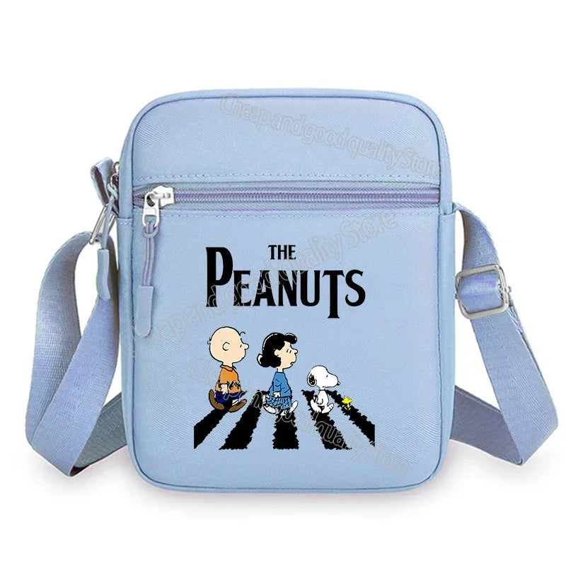 Kawaii Snoopy Women Men Shoulder Bag Fashion Mini Oxford Mobile Phone Bag Crossbody Bag Kawaii Ladies Waist Pack Wallet Gift