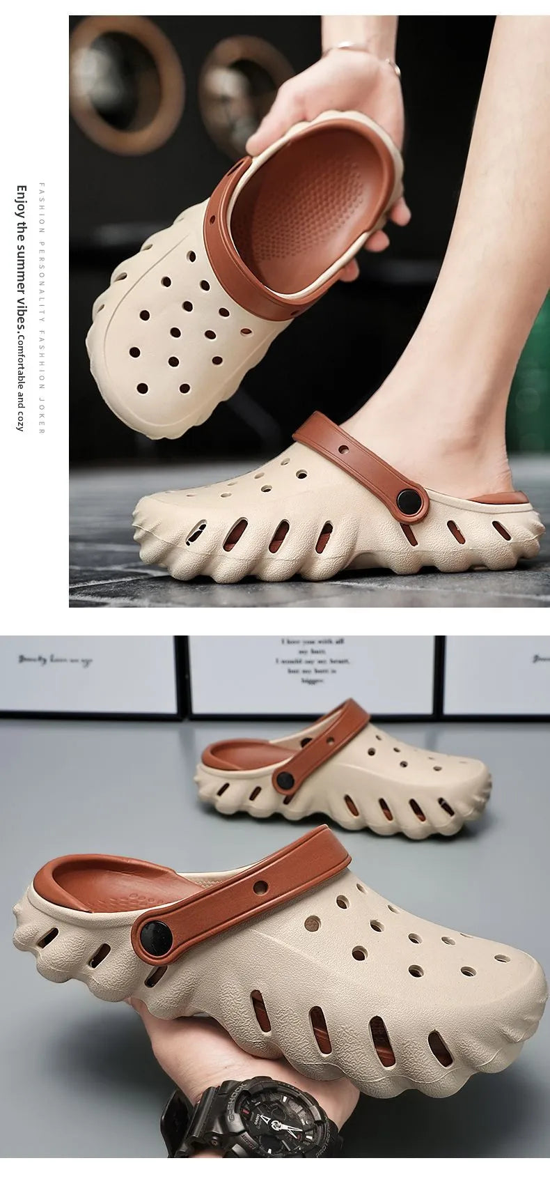 Summer 2026 Large Size Cross-Border Hole Hole Garden Shoes Outdoor Indoor Roman Style Men's Sandals Comfortable Wearing Feeling