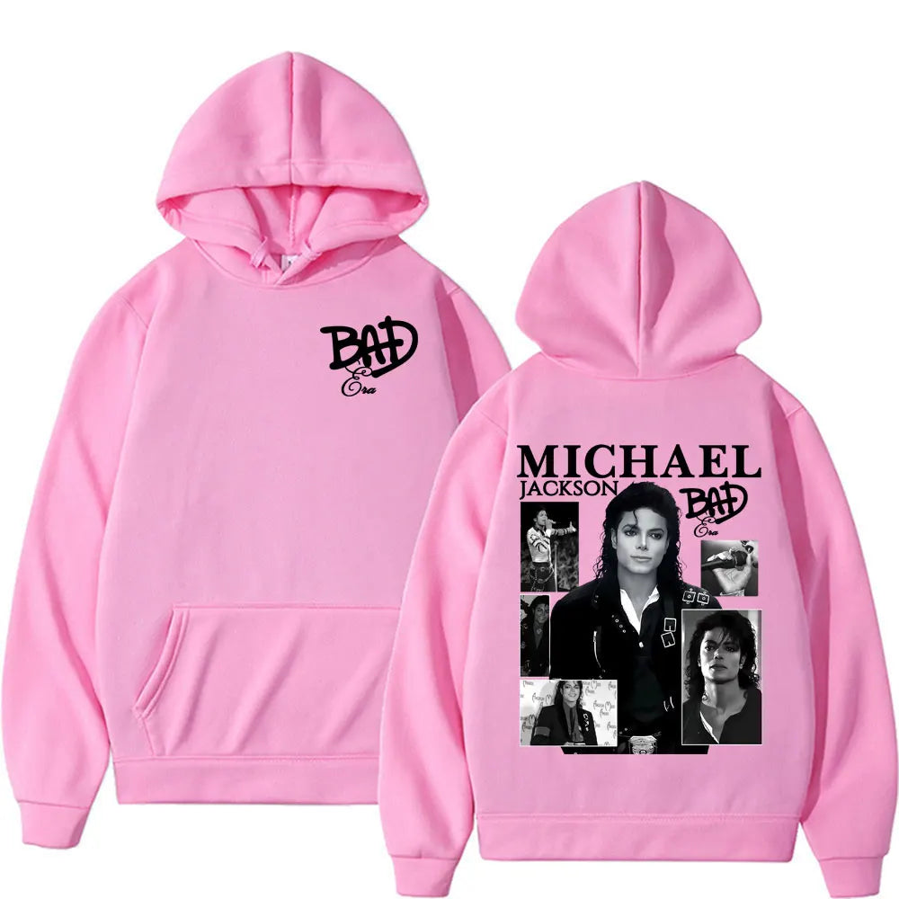 King of Pop Michael Jackson Bad Era Album Hooded Men Women Harajuku Hip Hop Streetwear Sweatshirt Fleece Casual Oversized Hoodie