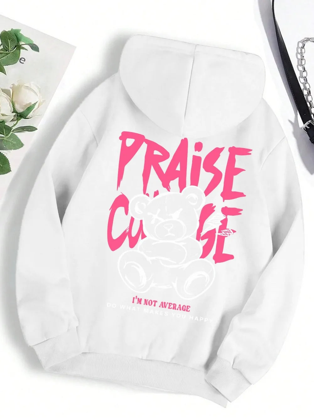 2025 Autumn New Men's Bear Letter Printed Comfortable Breathable Hoodie Outdoor City Street Style Hoodie