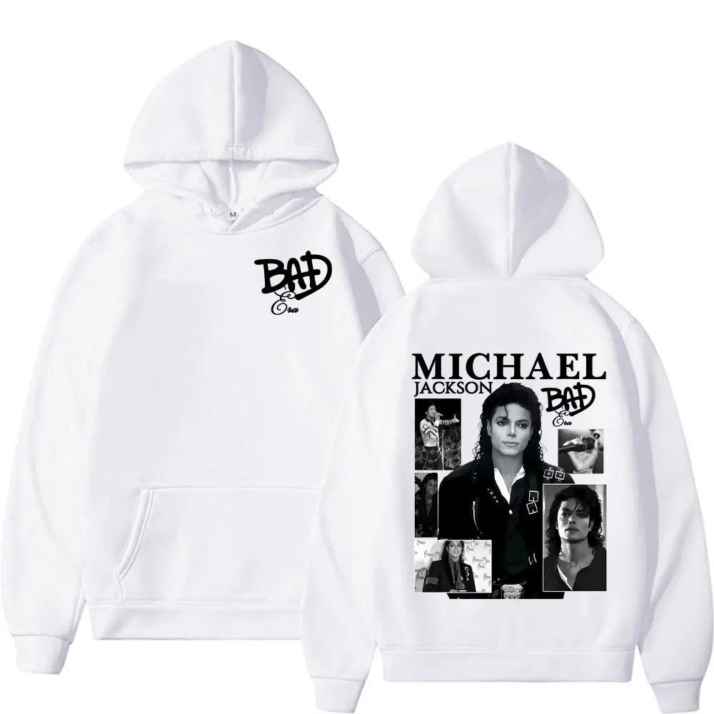 King of Pop Michael Jackson Bad Era Album Hooded Men Women Harajuku Hip Hop Streetwear Sweatshirt Fleece Casual Oversized Hoodie