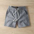 Summer Men's Casual Sports Shorts Loose Elastic Waist Four-Fifths Length Washed Outdoor Wear Youth Fashion Basic  Color