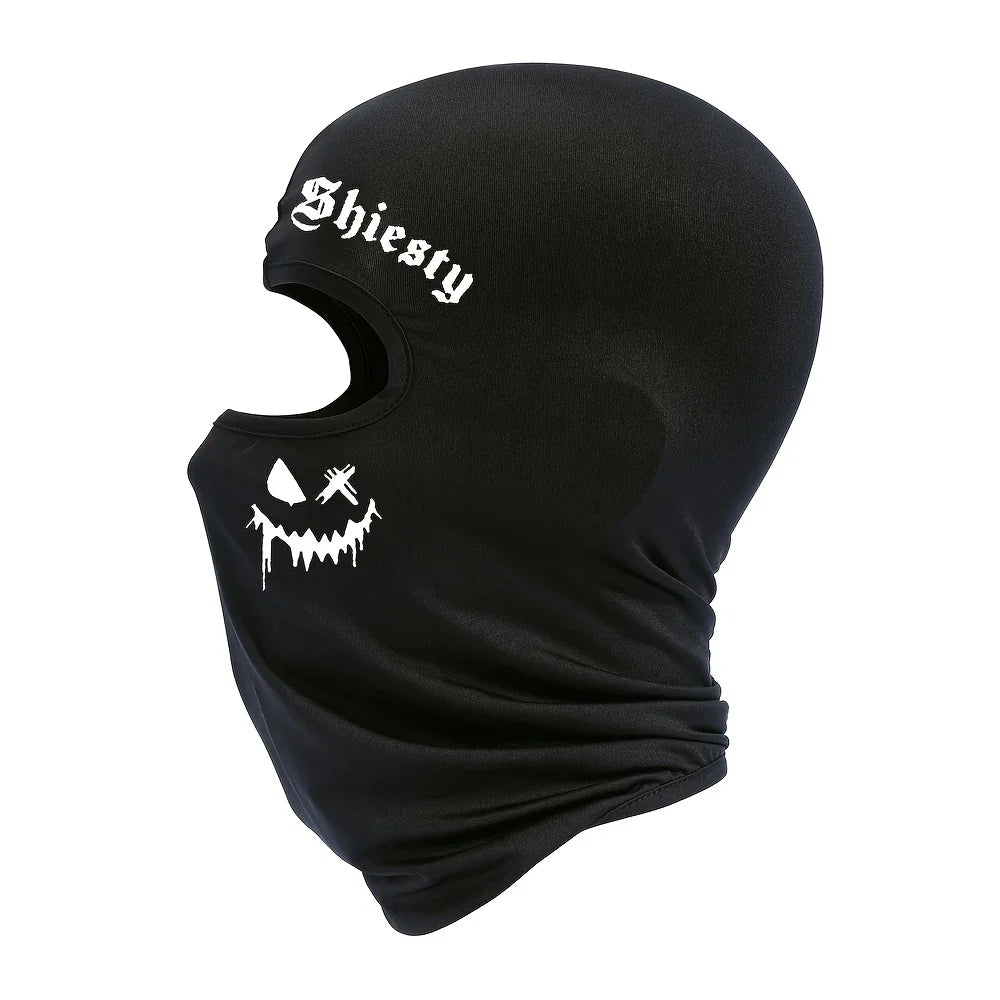 1pc/2/pc/3pcs Windproof and Sun Protection Joyful Print Cycling Mask Baraklava Hat Letter - Men's and Women's Outdoor