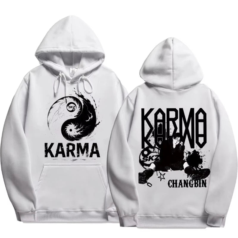 KPOP 4th Album "KARMA" Same Style Unisex Oversized Hoodie FELIX HAN BANGCHAN CHANGBIN HYUNJIN LEE KNOW K-POP Merchandise Apparel