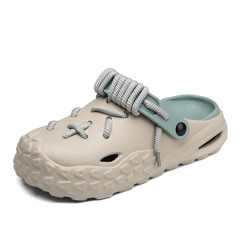 Couples Matching Breathable Outdoor Sandals Men Women Size Large Summer Slip-On Clog Shoes Anti-Slip Beach Flip Flops