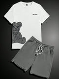 2026 Summer Men's Suit with Bear Print Breathable Lightweight Casual and Fashionable Outdoor Men's Clothing